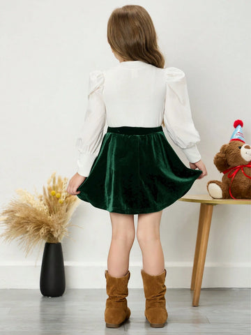 Young Girl Fashion Solid Color Short Plush Fitted Casual Skirt Young Girl Fashion Solid Color Short Plush Fitted Casual Skirt