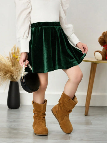 Young Girl Fashion Solid Color Short Plush Fitted Casual Skirt Young Girl Fashion Solid Color Short Plush Fitted Casual Skirt
