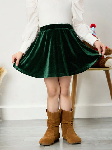 Young Girl Fashion Solid Color Short Plush Fitted Casual Skirt Young Girl Fashion Solid Color Short Plush Fitted Casual Skirt