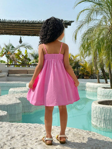 Young Girls' Daily Casual Woven Cami Dress Young Girls' Daily Casual Woven Cami Dress