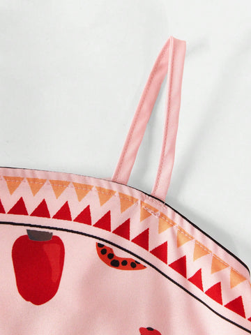 Young Girls Woven Casual Dress With Cute Graffiti Print Young Girls Woven Casual Dress With Cute Graffiti Print