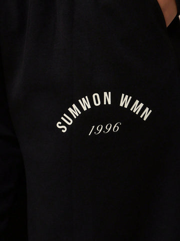 SUMWON WOMEN Essentials Graphic Cuffed Leg Jogger SUMWON WOMEN Essentials Graphic Cuffed Leg Jogger