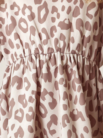 Young Girls Comfy Leopard Print Jersey Dress Young Girls Comfy Leopard Print Jersey Dress