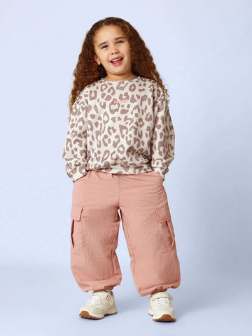 Young Girls Comfy Leopard Printed Sweatshirt Young Girls Comfy Leopard Printed Sweatshirt