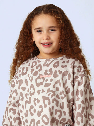 Young Girls Comfy Leopard Printed Sweatshirt Young Girls Comfy Leopard Printed Sweatshirt