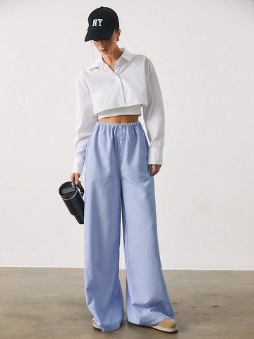 SURIMA Women's Solid Color Button-Up Straight Leg Loose Casual & Work Pants SURIMA Women's Solid Color Button-Up Straight Leg Loose Casual & Work Pants