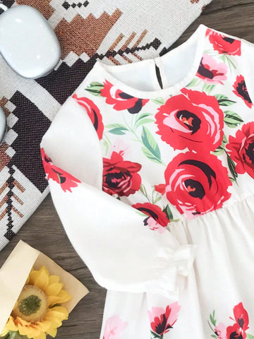 Seven Princess Young Girl Digital Print Long Sleeve Dress, Summer New Arrival Seven Princess Young Girl Digital Print Long Sleeve Dress, Summer New Arrival