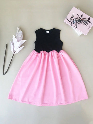 Seven Princess Young Girls Summer New Patchwork Sleeveless Round Neck Simple Casual Dress Seven Princess Young Girls Summer New Patchwork Sleeveless Round Neck Simple Casual Dress