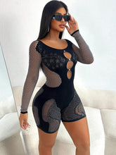 Solid Color Off Shoulder Bandeau Fitted Sexy Hollow-Out Long Sleeve Jumpsuit