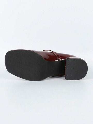 Square Toe Chunky Heel Ma Lizhen Platform Shoes Square Toe Chunky Heel Ma Lizhen Platform Shoes