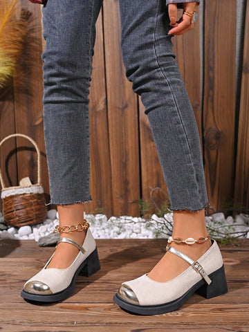 Square Toe Color Block Pumps Women New Arrivals High-End Commute Square Toe Color Block Pumps Women New Arrivals High-End Commute