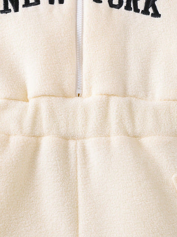 Streecool Kids Young Girl Casual Thicken Fleece Tracksuit Set, High Collar Zipper Hoodie With Drawstring Pants Streecool Kids Young Girl Casual Thicken Fleece Tracksuit Set, High Collar Zipper Hoodie With Drawstring Pants