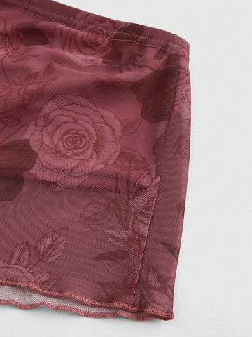 Sweetness Romantic Rose Y2k Style Women's Slim Fit Sleeveless Top And Asymmetrical Hem Skirt Set Sweetness Romantic Rose Y2k Style Women's Slim Fit Sleeveless Top And Asymmetrical Hem Skirt Set