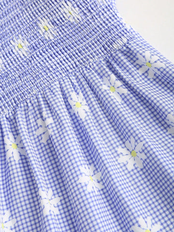 Sweetra Women Sleeveless Plaid Print Fitted Summer Dress Sweetra Women Sleeveless Plaid Print Fitted Summer Dress