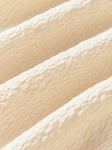 Young Girls' Square Neck Brown Lace Trim Embroidered Sleeve & Hem Beige A-Line Dresses Young Girls' Square Neck Brown Lace Trim Embroidered Sleeve & Hem Beige A-Line Dresses