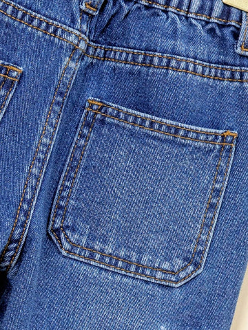 Toddler Girls" Casual Fashion Straight-Leg Denim Work Pants With Multi-Pockets Toddler Girls" Casual Fashion Straight-Leg Denim Work Pants With Multi-Pockets