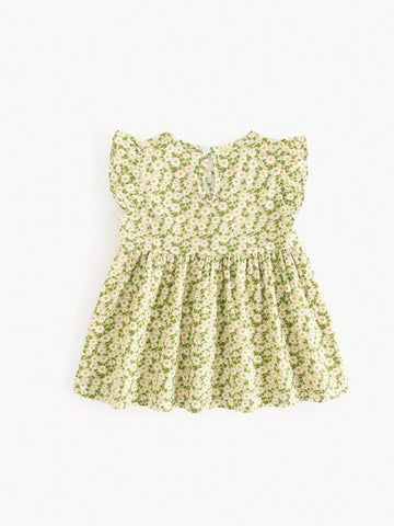 Toddler Girls" Comfortable Casual Floral Dress For Summer In Countryside Style Toddler Girls" Comfortable Casual Floral Dress For Summer In Countryside Style