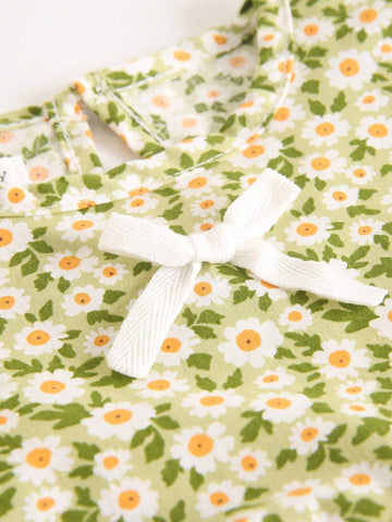 Toddler Girls" Comfortable Casual Floral Dress For Summer In Countryside Style Toddler Girls" Comfortable Casual Floral Dress For Summer In Countryside Style