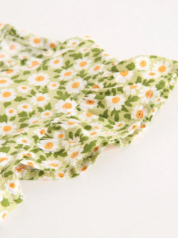Toddler Girls" Comfortable Casual Floral Dress For Summer In Countryside Style Toddler Girls" Comfortable Casual Floral Dress For Summer In Countryside Style