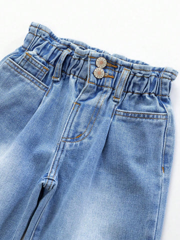 Toddler Girls" Fashionable Casual Wide-Leg Jeans Toddler Girls" Fashionable Casual Wide-Leg Jeans