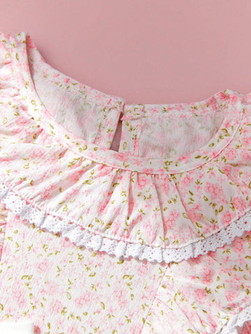 Toddler Girls' New Summer Sleeveless Floral Dress With Cute And Fresh Style Toddler Girls' New Summer Sleeveless Floral Dress With Cute And Fresh Style