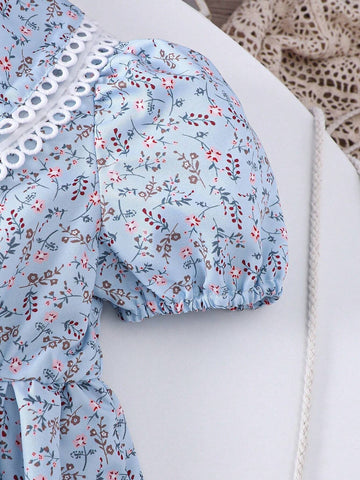Toddler Girls' Vacation Style Doll Collar Floral Dress Toddler Girls' Vacation Style Doll Collar Floral Dress