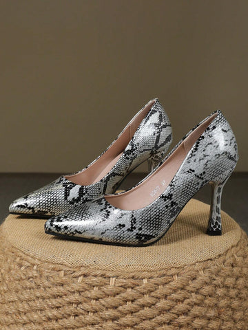 Trendy Pointed Toe Color Block High Heel Pumps, Versatile Commuter Trendy Pointed Toe Color Block High Heel Pumps, Versatile Commuter