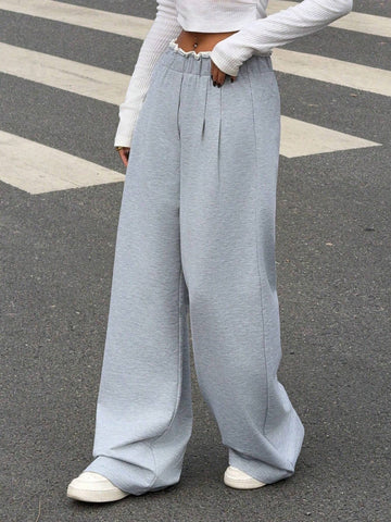 Tropiluxe Women's Fashion Patchwork Waistband Pleated High Waist Wide Leg Pants, Autumn/Winter Tropiluxe Women's Fashion Patchwork Waistband Pleated High Waist Wide Leg Pants, Autumn/Winter