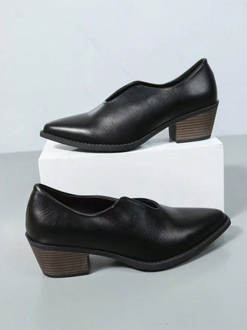 U -Shaped Mouth, One Pedal, Shoe Women's Style, 2024 New Models, Pointed, Rough, Elegant, U -Shaped Mouth, One Pedal, Shoe Women's Style, 2024 New Models, Pointed, Rough, Elegant,