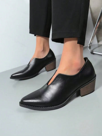 U -Shaped Mouth, One Pedal, Shoe Women's Style, 2024 New Models, Pointed, Rough, Elegant, U -Shaped Mouth, One Pedal, Shoe Women's Style, 2024 New Models, Pointed, Rough, Elegant,