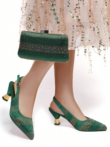 Venus Chan INS Style Rhinestone Pointed Toe Heels For Women 2025 Ms. Banguet Scene Venus Chan INS Style Rhinestone Pointed Toe Heels For Women 2025 Ms. Banguet Scene
