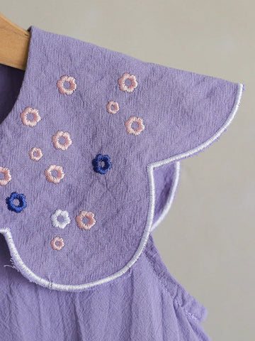 Kids Girls' White Sleeveless Floral Embroidered Dress Kids Girls' White Sleeveless Floral Embroidered Dress