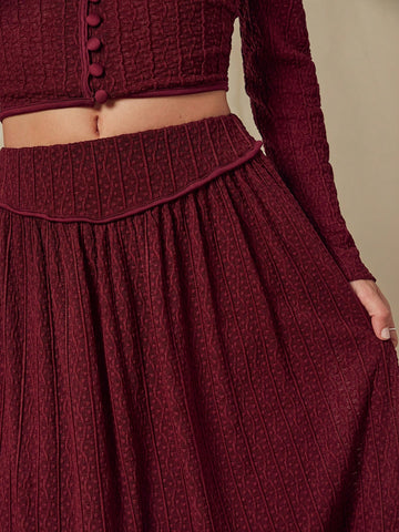 WESTFADE Valentine's Day Semi Sheer Lace Tiered Maxi Skirt WESTFADE Valentine's Day Semi Sheer Lace Tiered Maxi Skirt