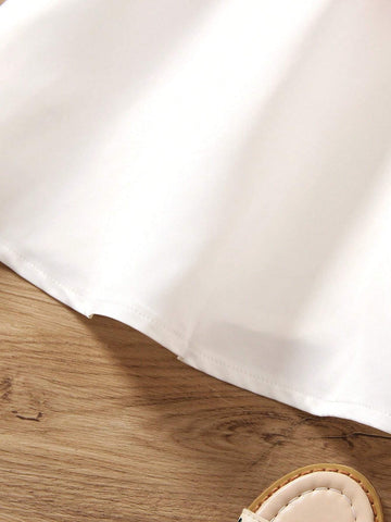 Wedding Season Flower Girl Warm Vacation Girls' Ruffle Top And High-Low Ruffle Hem Skirt Set, Spring/Summer Wedding Season Flower Girl Warm Vacation Girls' Ruffle Top And High-Low Ruffle Hem Skirt Set, Spring/Summer