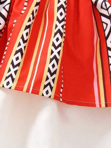 Wedding Season Flower Girl Warm Vacation Girls' Ruffle Top And High-Low Ruffle Hem Skirt Set, Spring/Summer Wedding Season Flower Girl Warm Vacation Girls' Ruffle Top And High-Low Ruffle Hem Skirt Set, Spring/Summer