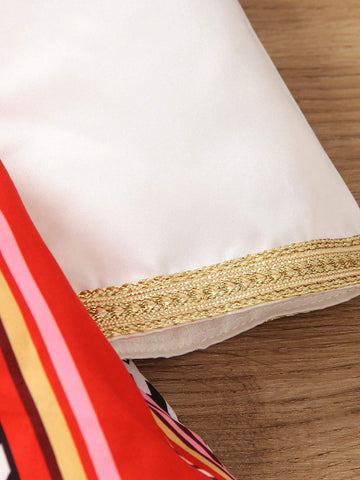 Wedding Season Flower Girl Warm Vacation Girls' Ruffle Top And High-Low Ruffle Hem Skirt Set, Spring/Summer Wedding Season Flower Girl Warm Vacation Girls' Ruffle Top And High-Low Ruffle Hem Skirt Set, Spring/Summer