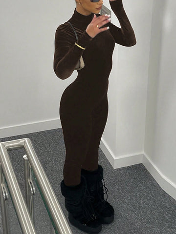 Women Casual Solid Color Stand Collar Long Sleeve Jumpsuit, Autumn & Winter Women Casual Solid Color Stand Collar Long Sleeve Jumpsuit, Autumn & Winter
