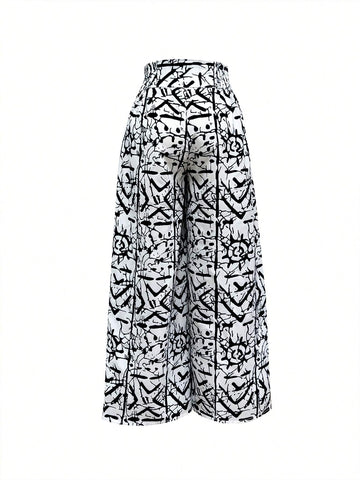 Women Random Print Casual Pants Women Random Print Casual Pants