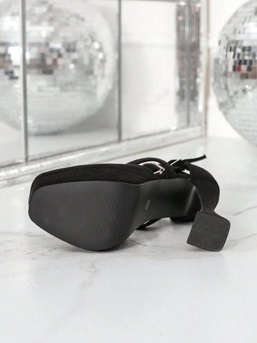 Women's Black High Platform Thick Heel Sexy & Versatile Runway Women's Black High Platform Thick Heel Sexy & Versatile Runway