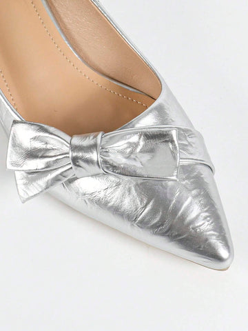 Women's Bow Decor Pointed Toe High Heels, Fashionable Sexy Dress Pumps Women's Bow Decor Pointed Toe High Heels, Fashionable Sexy Dress Pumps