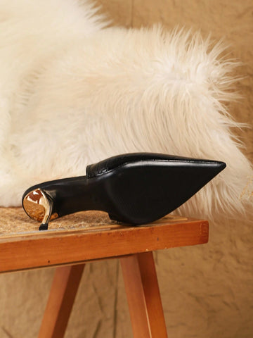 Women's Burgundy Patent Leather Pointed Toe High Heels With Metal Buckle Ankle Strap Women's Burgundy Patent Leather Pointed Toe High Heels With Metal Buckle Ankle Strap