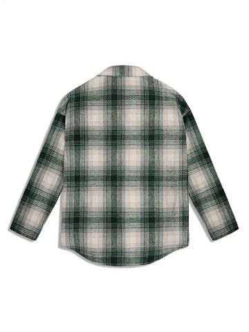 Women's Casual Plaid Long Sleeve Blouse, Spring/Autumn Women's Casual Plaid Long Sleeve Blouse, Spring/Autumn