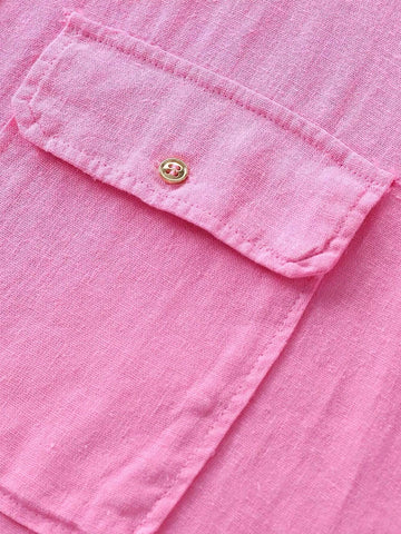 Women's Casual Roll-Up Sleeve Linen Blend Shirt Women's Casual Roll-Up Sleeve Linen Blend Shirt