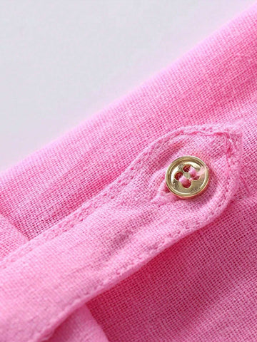 Women's Casual Roll-Up Sleeve Linen Blend Shirt Women's Casual Roll-Up Sleeve Linen Blend Shirt