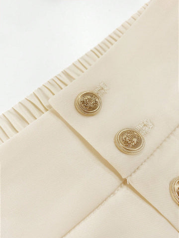 Women's Casual Solid Color Straight Leg Trousers, Elastic Waistband For Easy Wear, Office Lady's Daily Long Pants Suitable For Commute, Dating, Vacation In Summer, Business Casual Women's Casual Solid Color Straight Leg Trousers, Elastic Waistband For Easy Wear, Office Lady's Daily Long Pants Suitable For Commute, Dating, Vacation In Summer, Business Casual