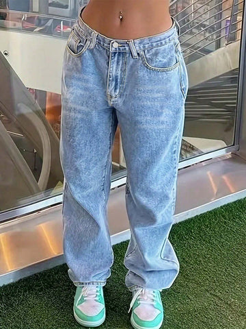 Women's Casual Straight Leg Jeans Women's Casual Straight Leg Jeans
