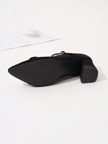Women's Comfortable Anti-Slip Casual Versatile Black One-Strap Buckle Decor Women's Comfortable Anti-Slip Casual Versatile Black One-Strap Buckle Decor