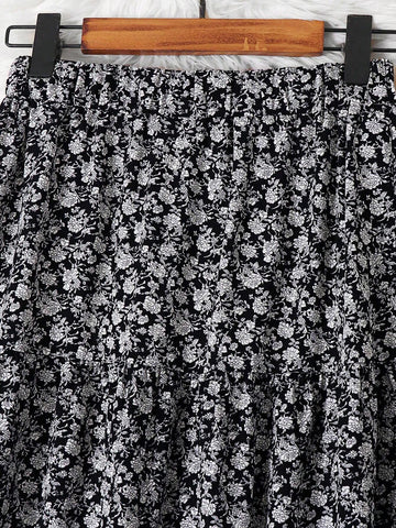 Women's Full Printed Floral Skirt Women's Full Printed Floral Skirt