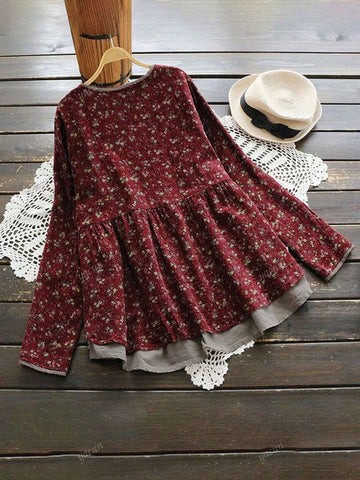 Women's Loose Fit Asymmetrical Print Open Front Linen Blouse Women's Loose Fit Asymmetrical Print Open Front Linen Blouse