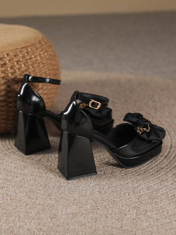 Women's Mary Jane Shoes With Bow Knot & Buckle, Comfortable & Versatile For Summer Women's Mary Jane Shoes With Bow Knot & Buckle, Comfortable & Versatile For Summer